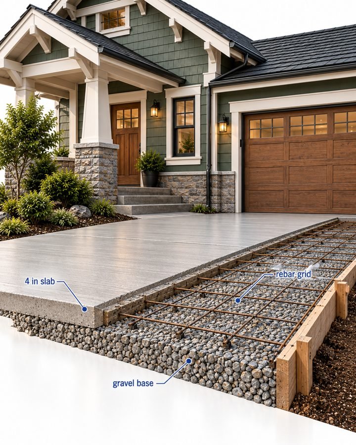Concrete & driveways, 3D model of the work